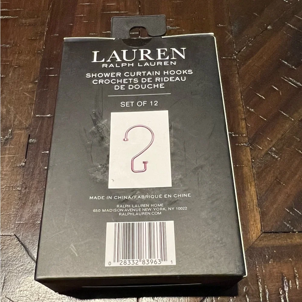 Lauren Ralph Lauren Rust Resistant Shower Curtains Hooks Set of 12